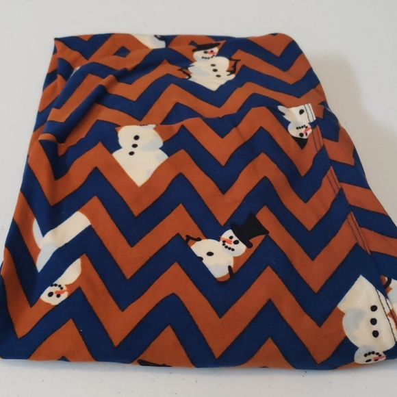 Vintage Lularoe Snowman Chevron Leggings OS - Picture 1 of 5